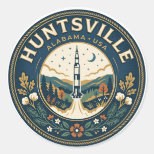 Sticker Rond Huntsville, Alabama, États-Unis