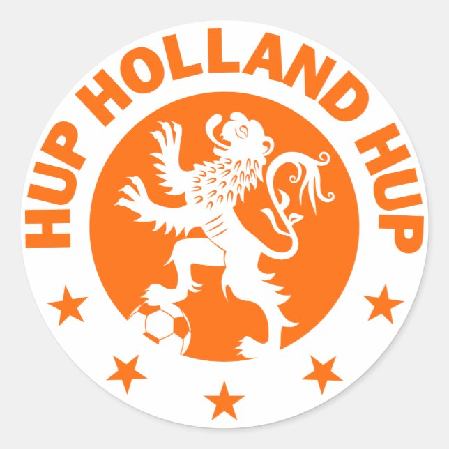 Sticker Rond Hup Holland - Couleur Arrière - plan modifiable (Devant)