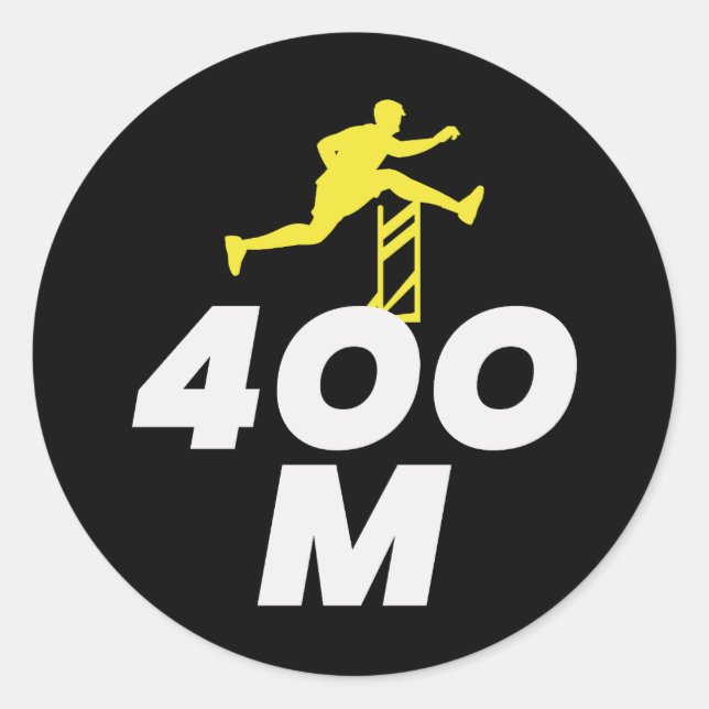 Sticker Rond Hurdling Hurdler Runner Athlètes (Devant)