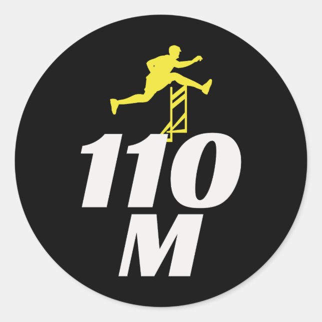 Sticker Rond Hurdling Hurdler Runner Athlètes (Devant)