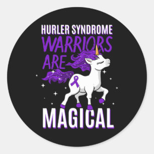 Sticker Rond Hurler Syndrome Guerrier Sensibilisation Unicorne
