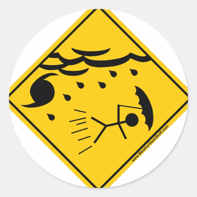 Sticker Rond Hurricane Météo Avertissement Marchandises et vête (Devant)