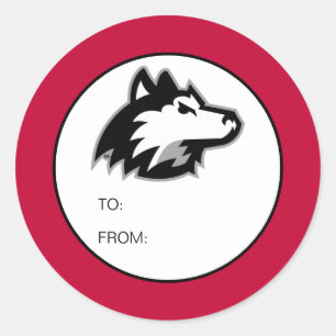 Sticker Rond Huskies du nord de l'Illinois   Anniversaire