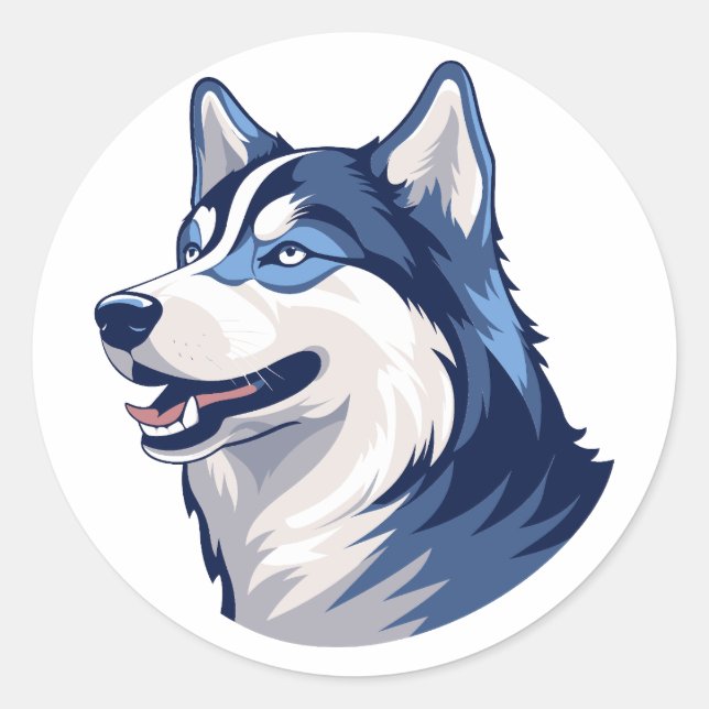 Sticker Rond Husky Howlers Husky Dog Power Logo Art (Devant)