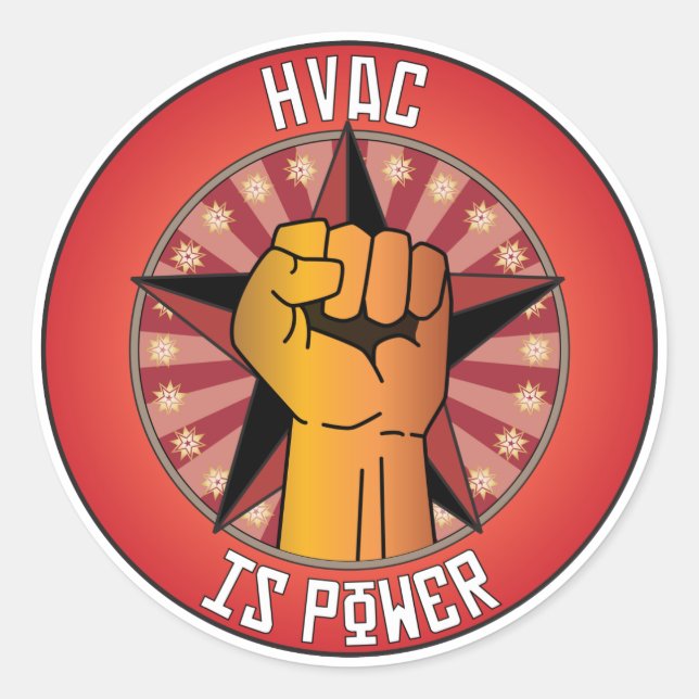 Sticker Rond Hvac, puissance (Devant)