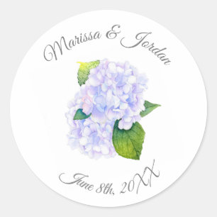 Sticker Rond Hydrangeas aquarelle