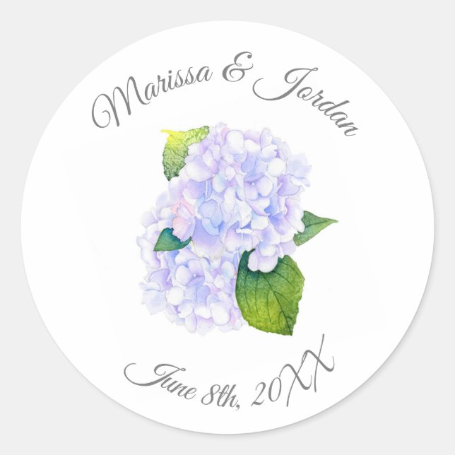 Sticker Rond Hydrangeas aquarelle  (Devant)