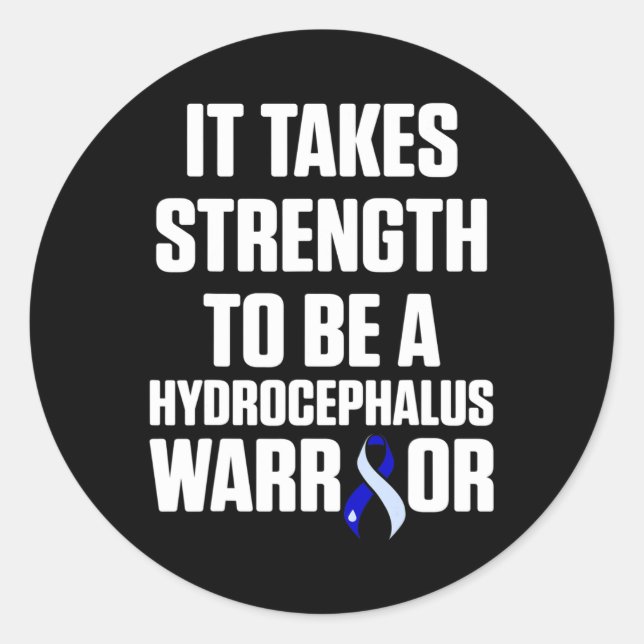 Sticker Rond Hydrocéphalie Survivant Force de sensibilisation G (Devant)