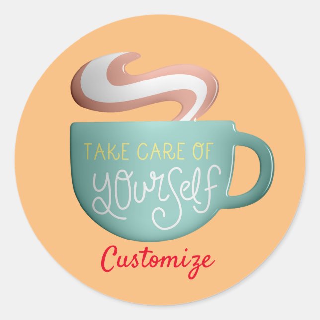 Sticker Rond Hygge Drink Self-Care Thunder_Cove (Devant)