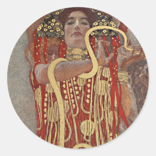 Sticker Rond Hygieia par Gustav Klimt, Art Nouveau ancien