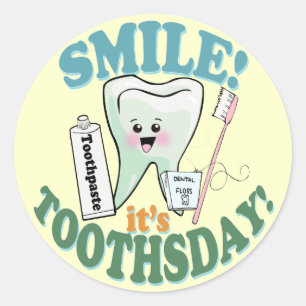 Sticker Rond Hygiéniste dentaire drôle de dentiste