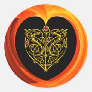STICKER ROND HYPER VALENTINE GOLDEN COEUR
