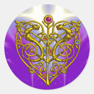 Sticker Rond HYPER VALENTINE rose Fuchsia pourpre