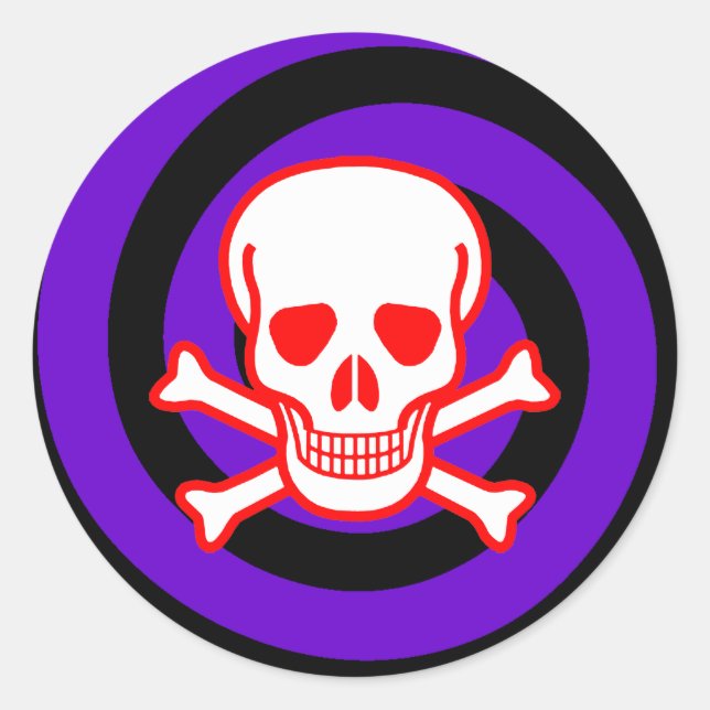 STICKER ROND HYPNO SKULL (Devant)