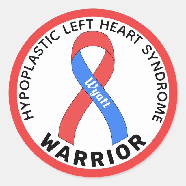 Sticker Rond Hypoplastique Syndrome du Coeur Gauche Guerrier Bl (Devant)