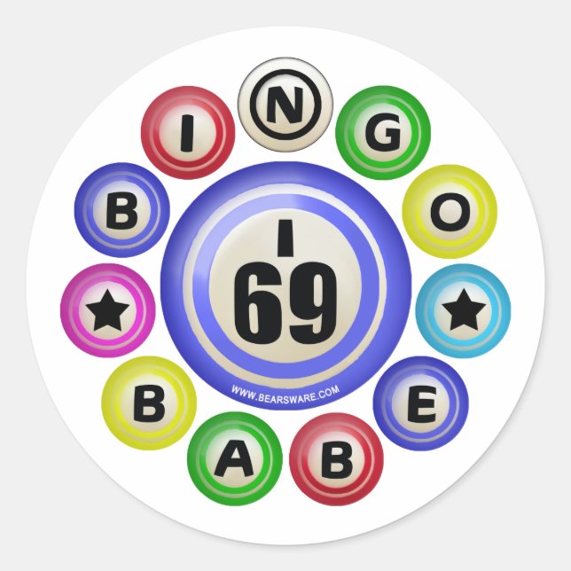 Sticker Rond I69 Bingo Babe (Devant)