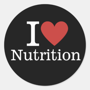 Sticker Rond I ❤️ Aimer la nutrition pour les étudiants / Facul