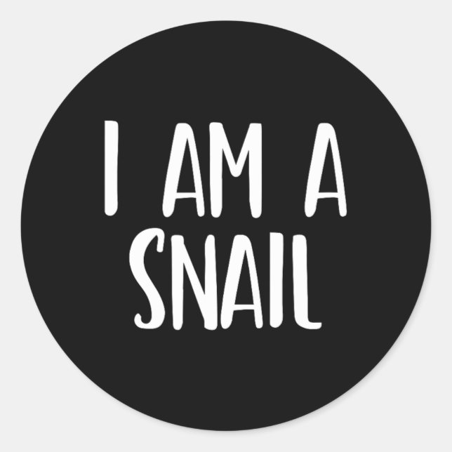 Sticker Rond I Am A Snail Halloween I'm Simple Costume Easy Fun (Devant)