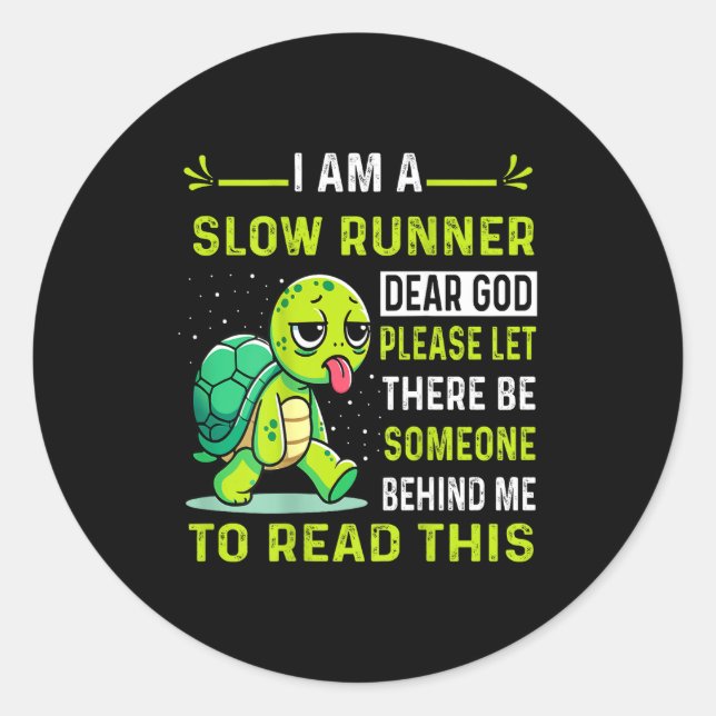 Sticker Rond I Am Runner Dear God Please Let There Be Someone F (Devant)