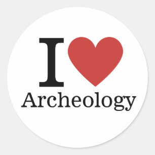 Sticker Rond I ❤️ Archéologie pour les étudiants / Faculté PERS
