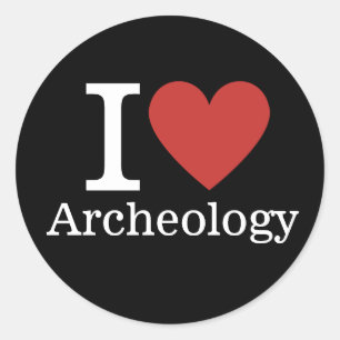 Sticker Rond I ❤️ Archéologie pour les étudiants / Faculté PERS