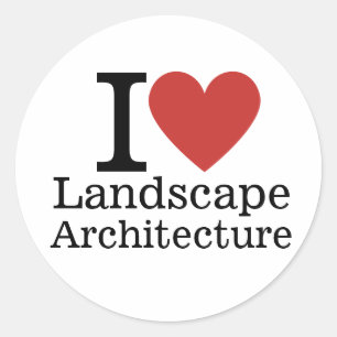 Sticker Rond I ❤️ Architecture paysagère pour les étudiants/pro