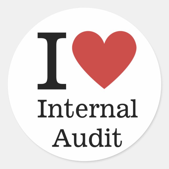 Sticker Rond I ❤️ Audit interne pour les employés PERSONNALISÉ (Devant)