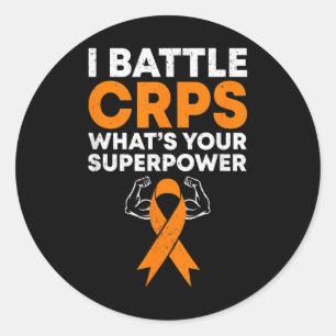 Sticker Rond I Battle CRPS Sensibilisation Orange Ribbon Warrie