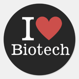 Sticker Rond I ❤️ Biotech pour étudiants/Faculté PERSONNALISÉ