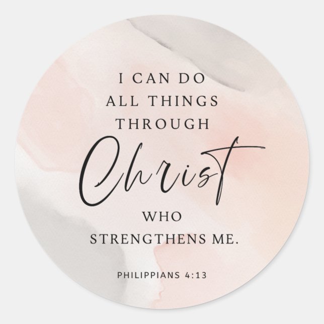 Sticker Rond I Can Do All Things Philippians 4:13 (Devant)