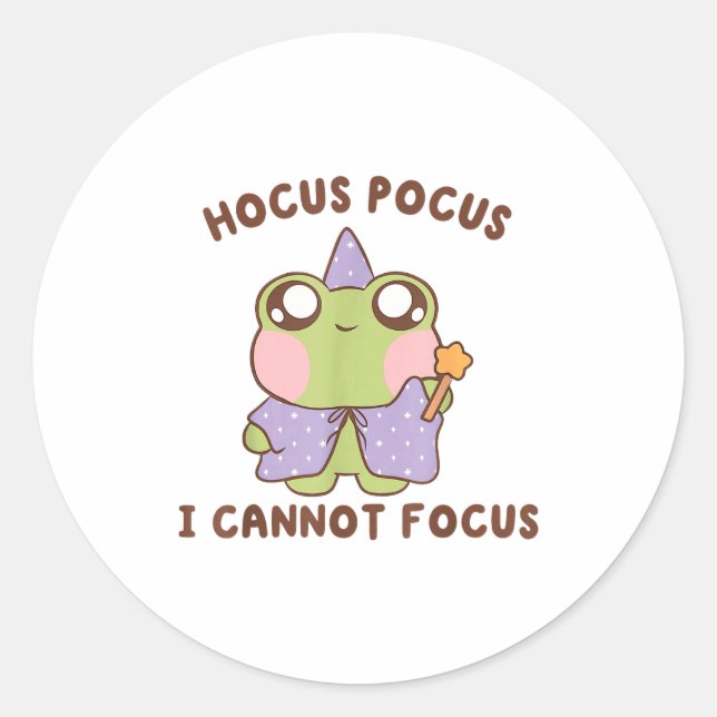 Sticker Rond I Cannot Focus Funny Adhd Sitive Frog  (Devant)