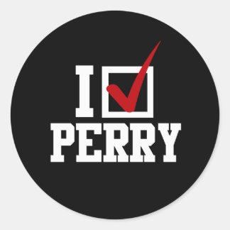Sticker Rond I CHECKMARK RICK PERRY (blanc)