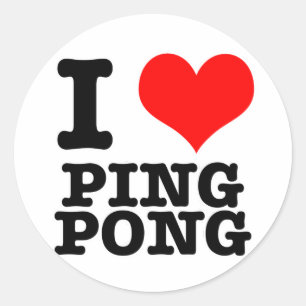 STICKER ROND I COEUR (AMOUR) PING PONG