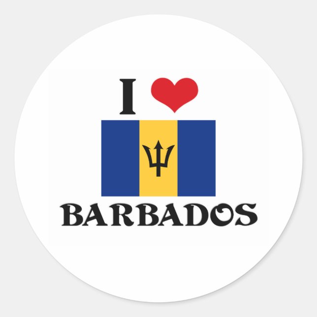 STICKER ROND I COEUR BARBADOS (Devant)