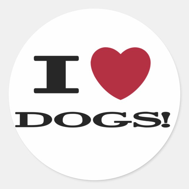 Sticker Rond I (coeur) Chiens (Devant)