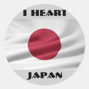 Sticker Rond I Coeur Japon/Drapeau du Japon