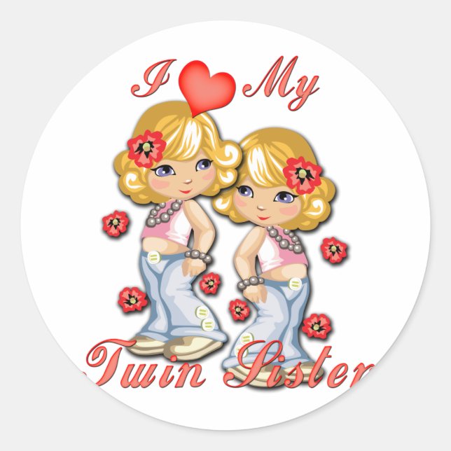 Sticker Rond I (Coeur) ma soeur jumelle (Devant)