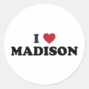 Sticker Rond I coeur Madison le Wisconsin