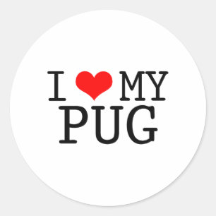 Sticker Rond I coeur mon carlin