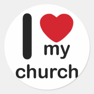 Sticker Rond I coeur mon église