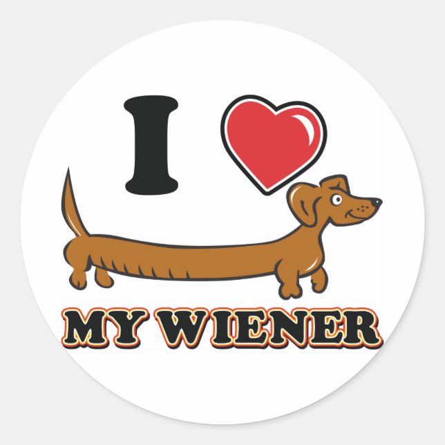 STICKER ROND I-COEUR-MON-WEINER (Devant)