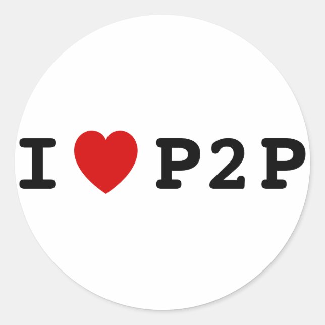 Sticker Rond I coeur P2P (Devant)