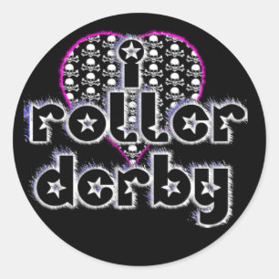 Sticker Rond I coeur roller derby