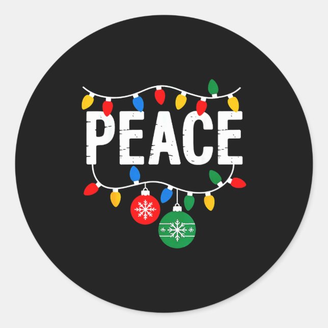 Sticker Rond I Come In Peace Matching Family Christmas Couple  (Devant)