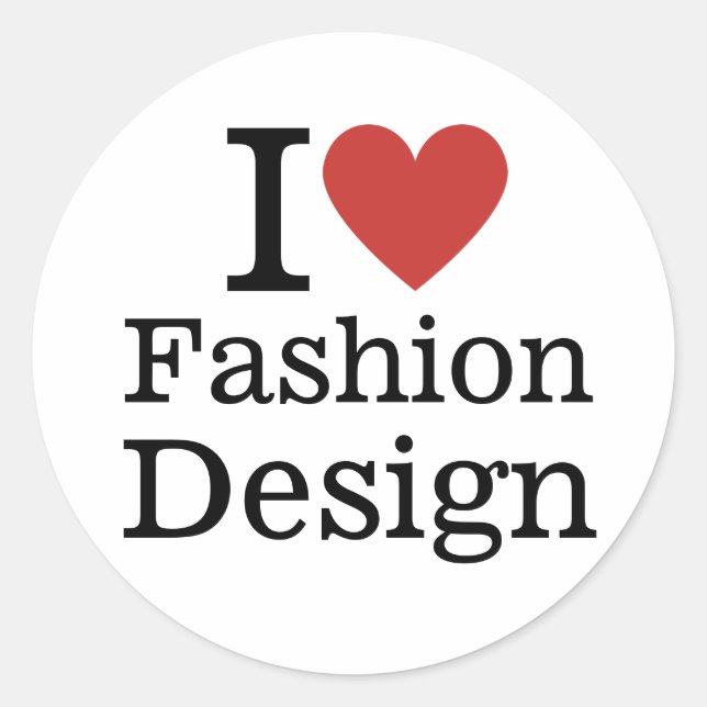 Sticker Rond I ❤️ Design de mode pour étudiants/Faculté PERSONN (Devant)