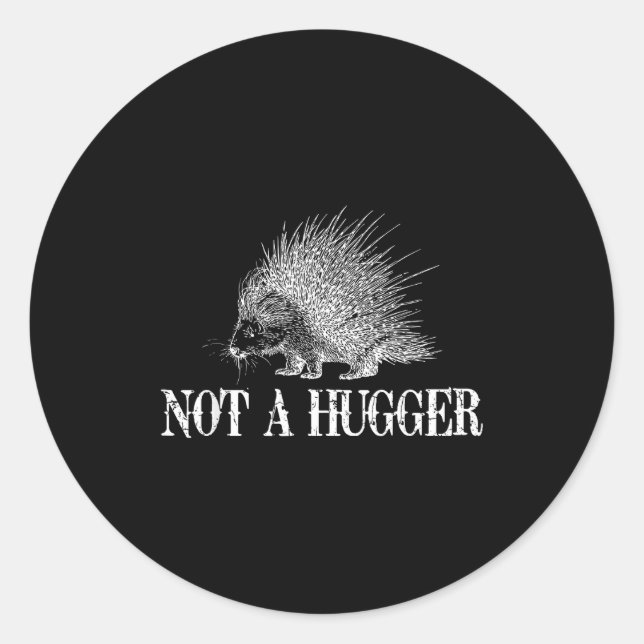 Sticker Rond I Don't Hug Apparel Funny Introvert Rcune Tee - Un (Devant)