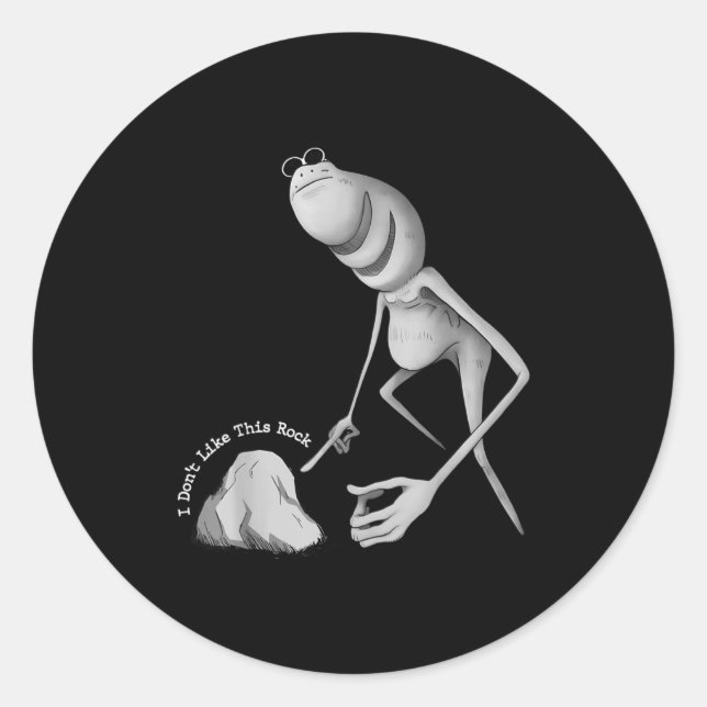 Sticker Rond I Don't Like This Rock Funny Marcus The Worm Meme  (Devant)