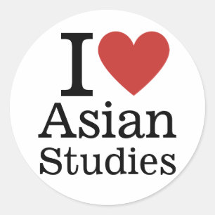 Sticker Rond I ❤️ Études asiatiques pour étudiants/Faculté CUST