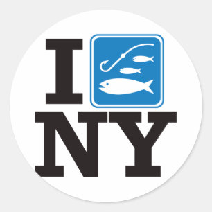 Sticker Rond I Fish New York - NY