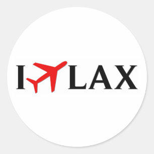 Sticker Rond I Fly LAX - Aéroport international de Los Angeles